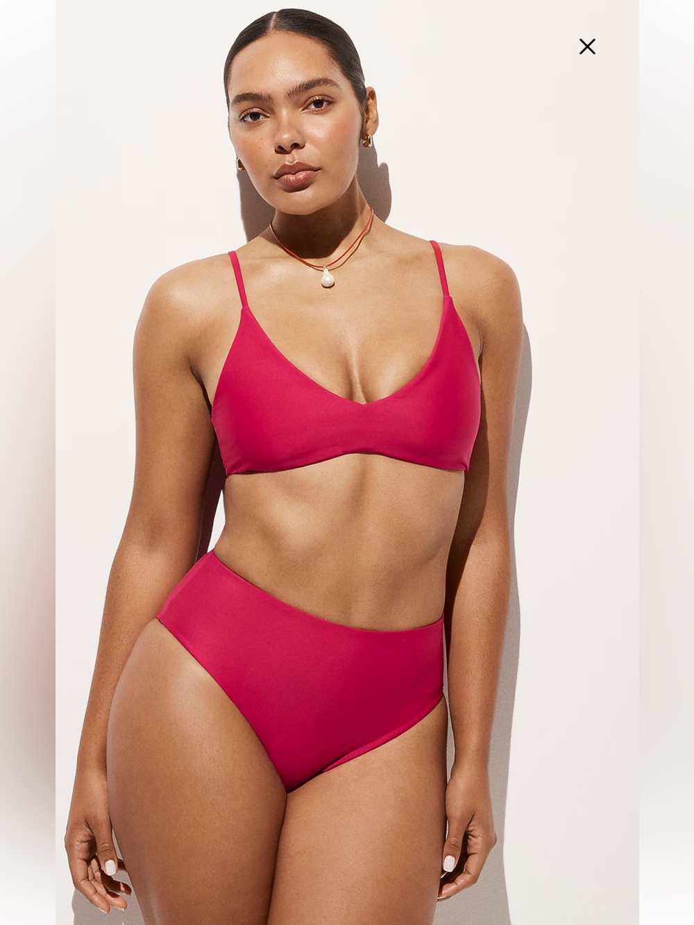 J. Crew Hallie bikini top and bottom in Classic Sculpt™- Autumn Berry